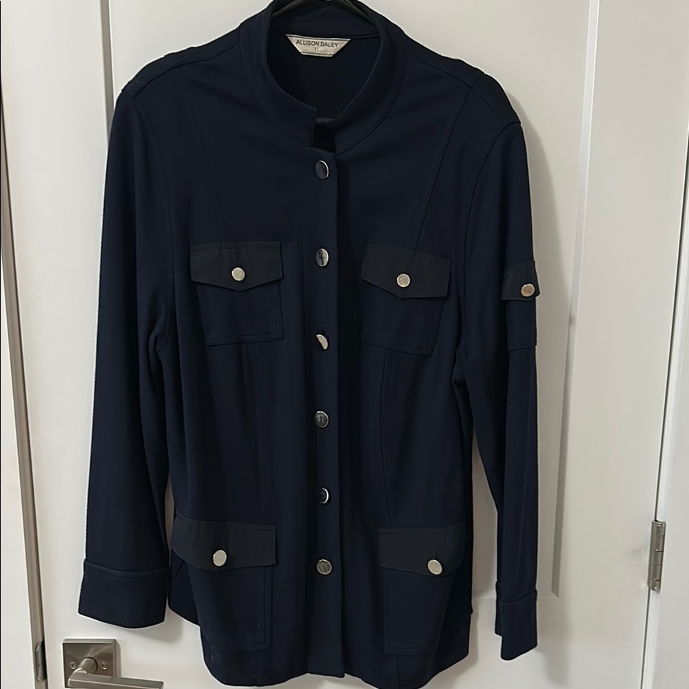 Navy knit Women's Jacket by Allison Daley